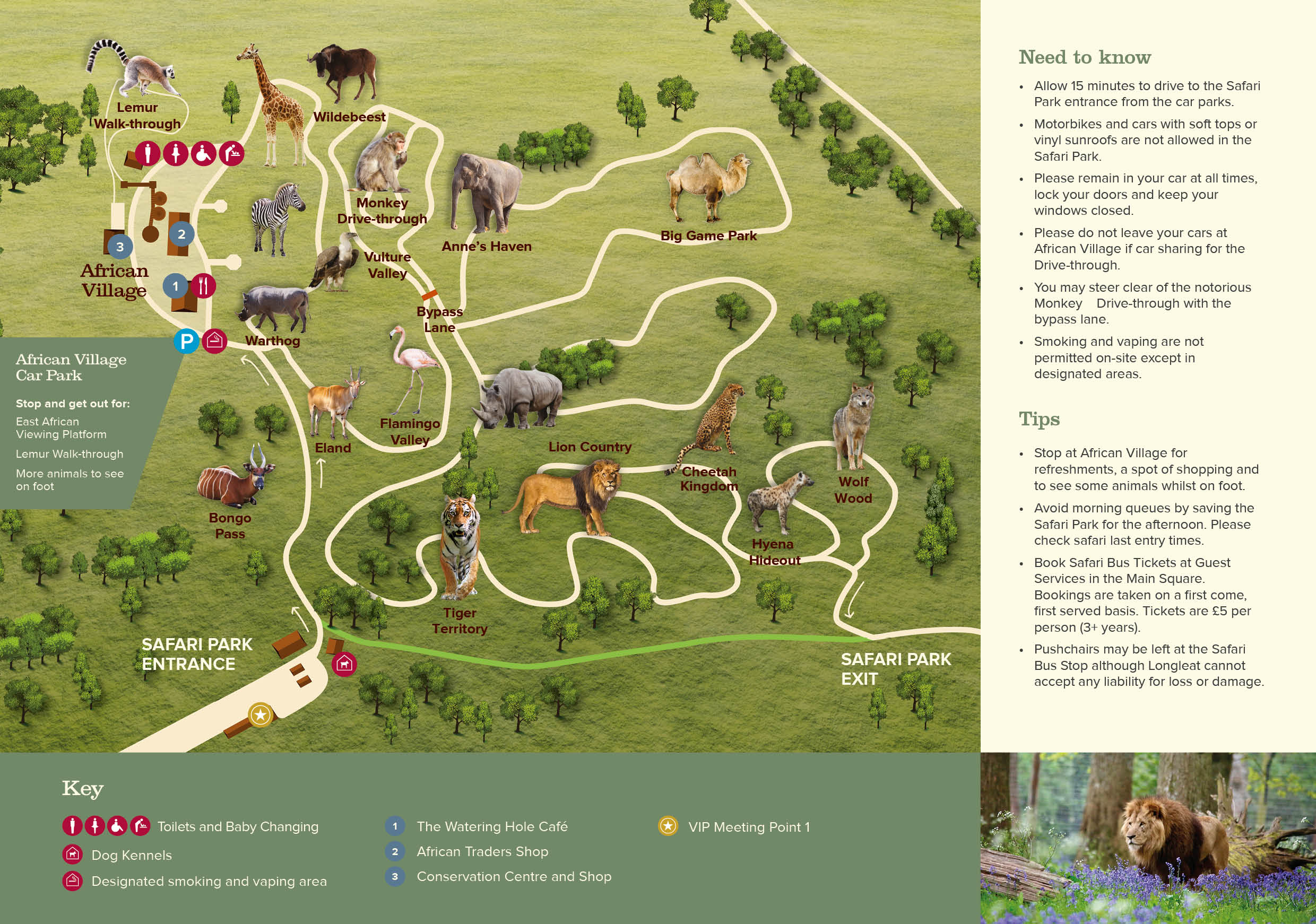 longleat safari map